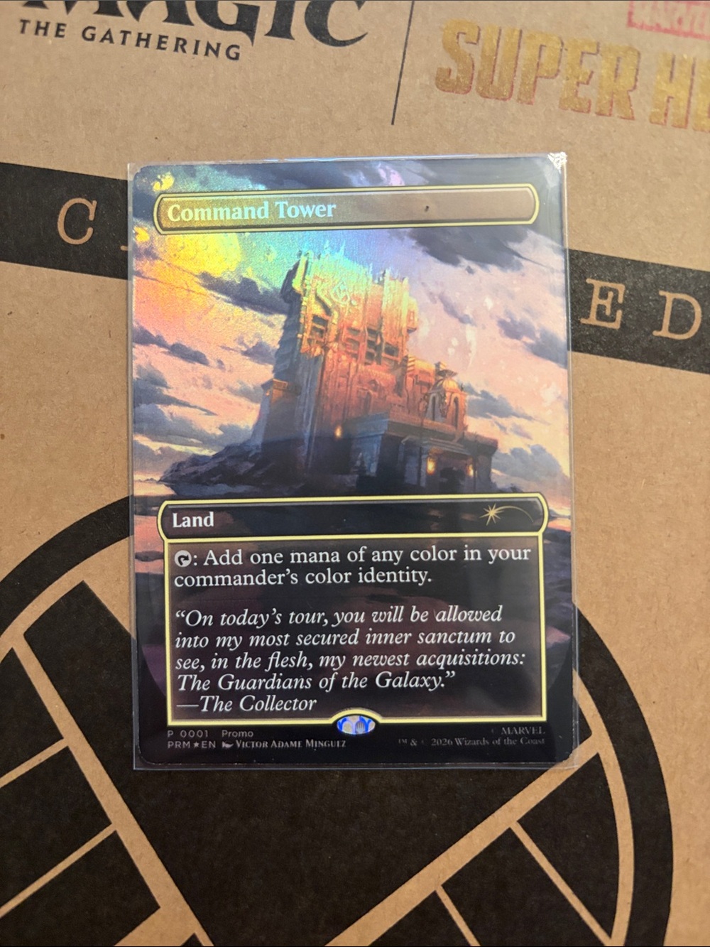 MTG Command Tower 0001 Marvel Super Heroes Exclusive Promo Foil 2026 NM